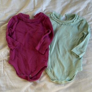 Garanimals Long Sleeve Bodysuit Set - Purple and Mint